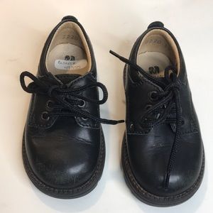 Elefanten Toddler Boy Shoes Leather Black Oxford lace ups US Size 5 EU 20.